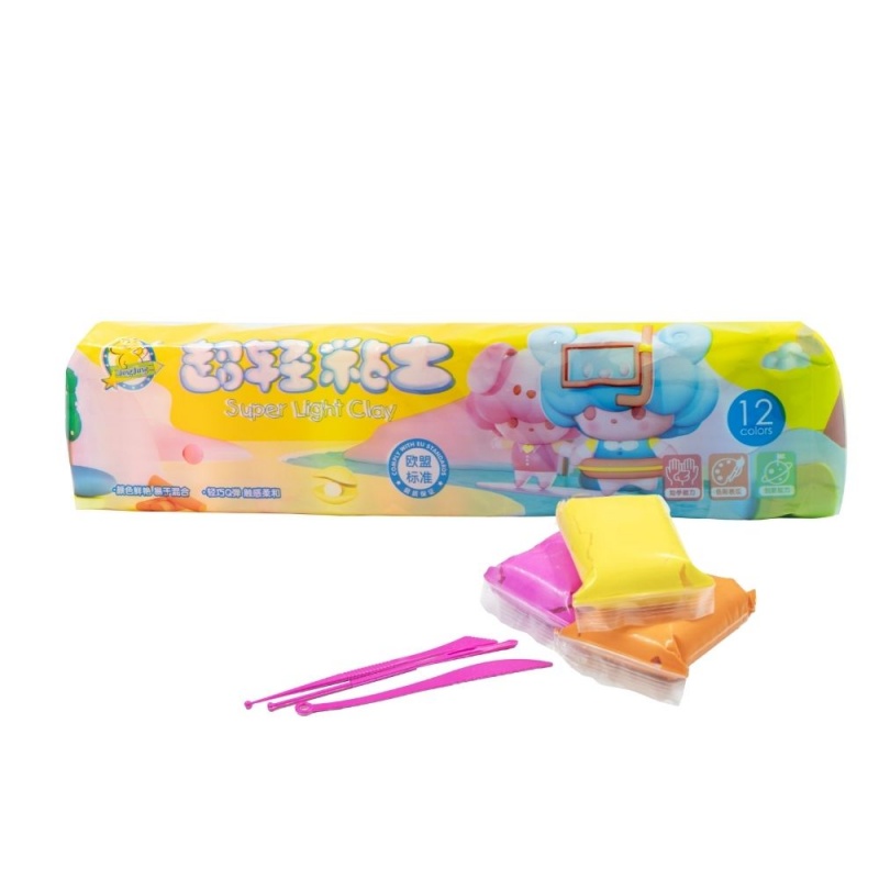 Plastilina Cnx TK8809, usoara, set 12 culori, cu 3 accesorii