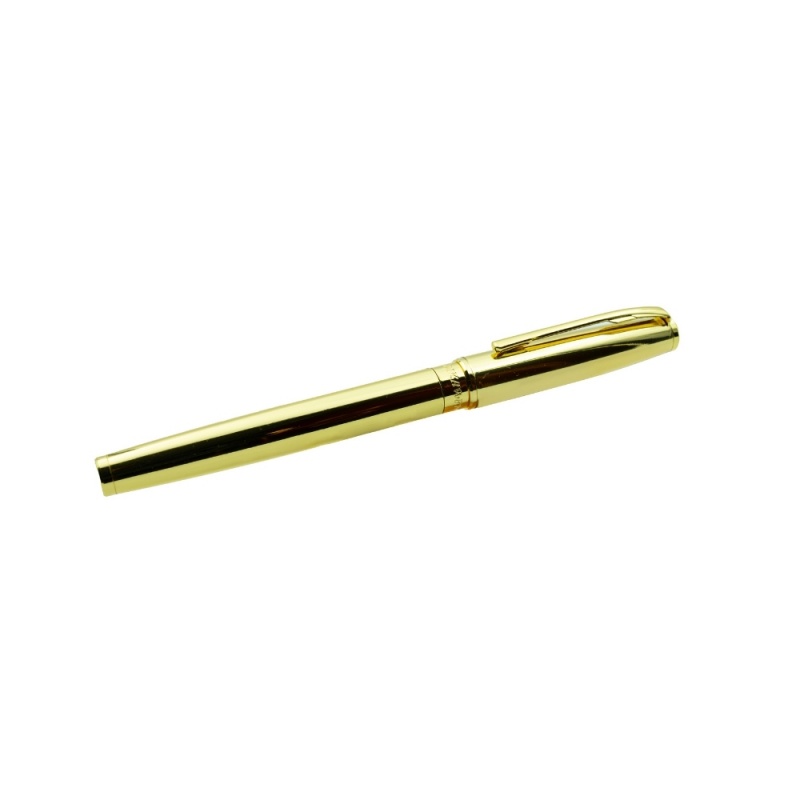 Stilou CNX KingKong, alimentare pompita, corp metalic auriu, penita ascunsa, clip auriu