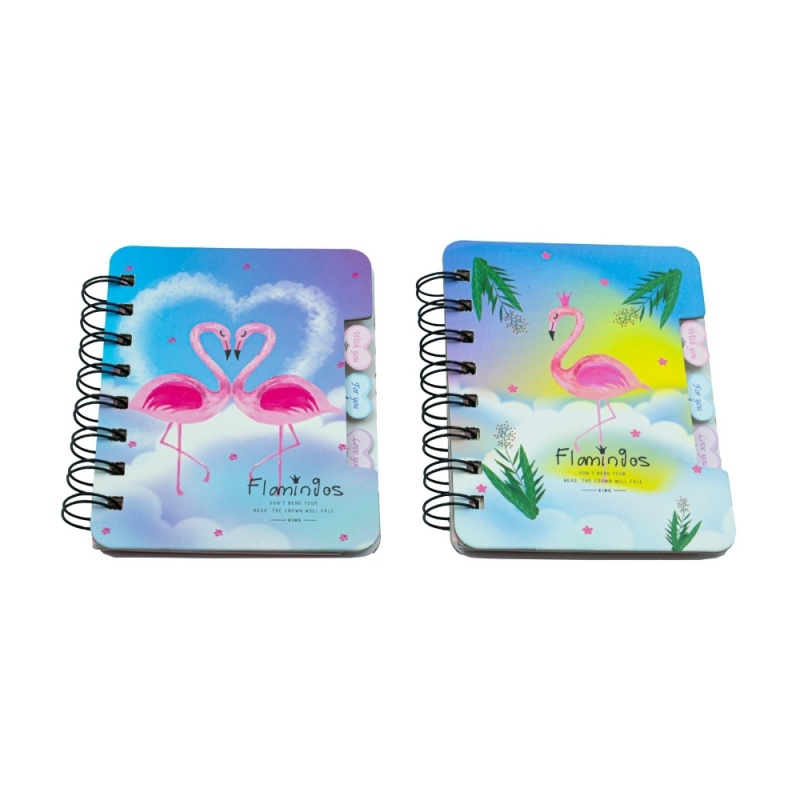 Jurnal CNX XQ-029, A6, 108 pagini, model Flamingo, cu spira