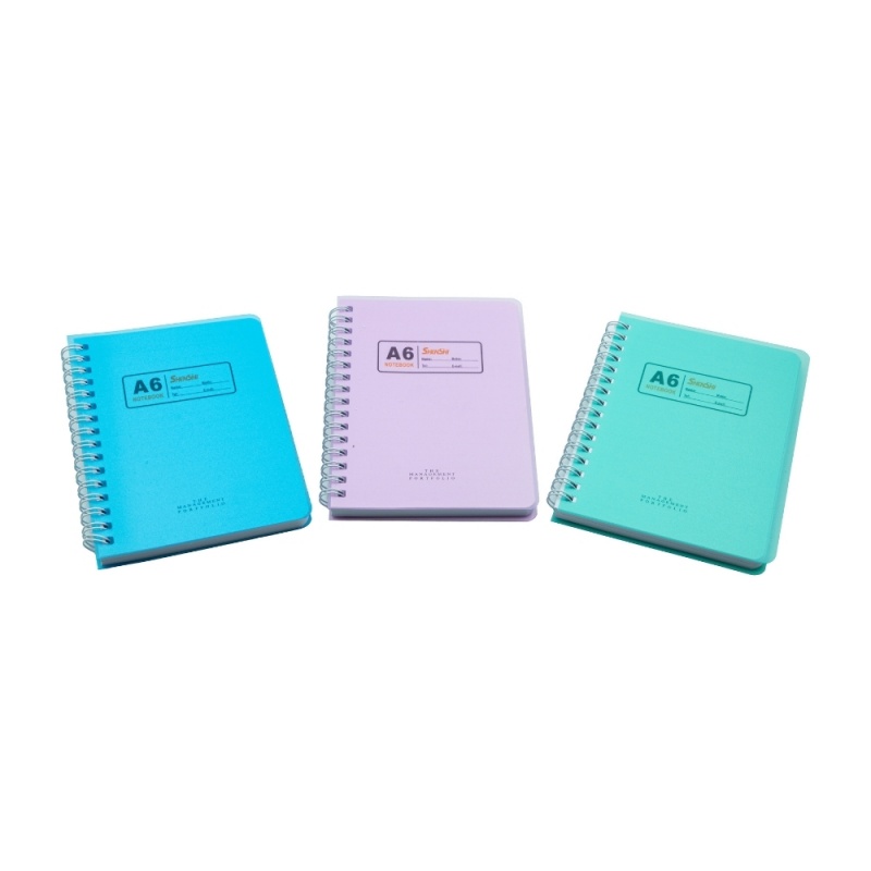 Blocnotes A6 CNX 6350, dictando, diverse culori uni, cu spira