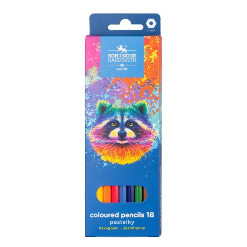 Creioane colorate Koh-i-noor Raton K3553-18R, 18 culori