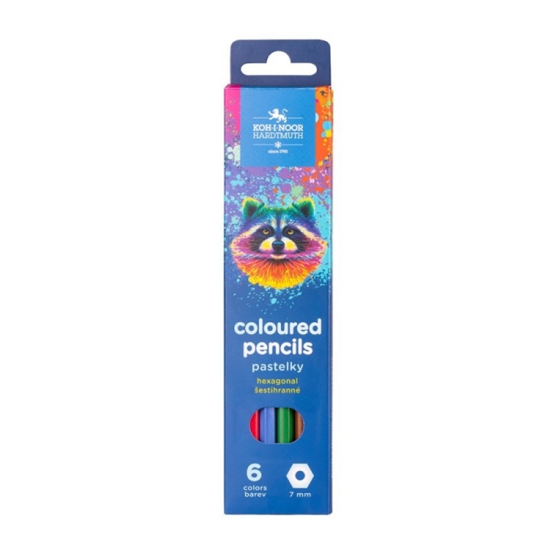 Creioane colorate Koh-i-noor Raton K3551-06R, 6 culori