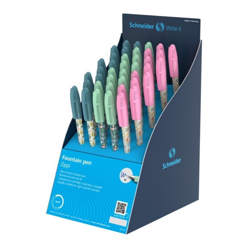 Stilou Schneider Zippi, Cool Robots 168922 / 306742 / STI182, penita iridium M, alimentare rezerve, grip ergonomic, verde