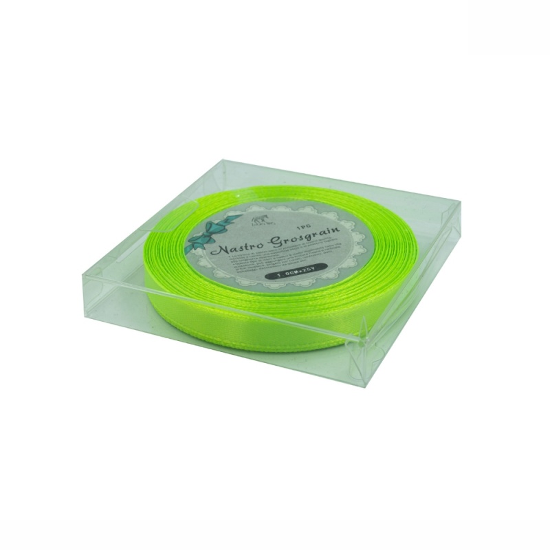 Accesorii creatie - panglica satin, verde fluorescent, 1cm x 22.86m, ZEBRA 323119