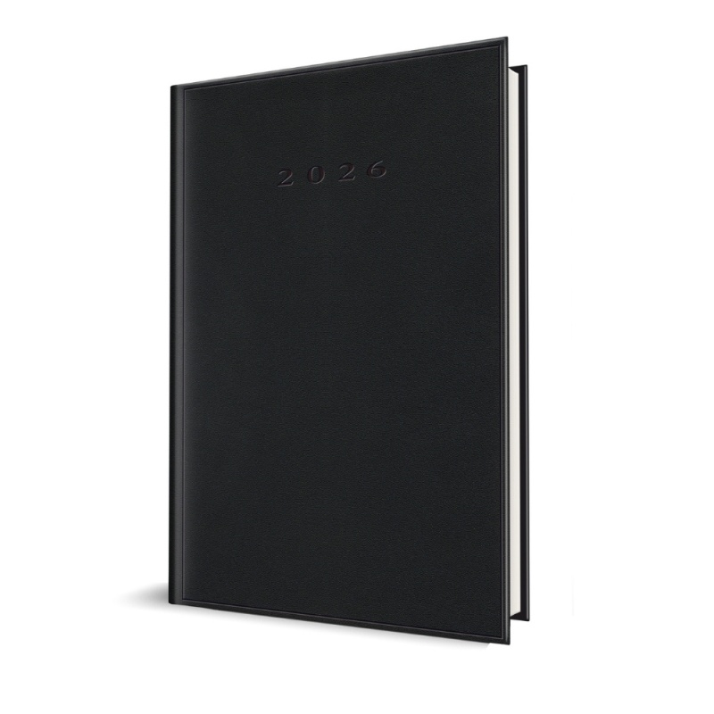 Agenda A5 datata 2026 Herlitz, 352 pagini, coperta buretata neagra