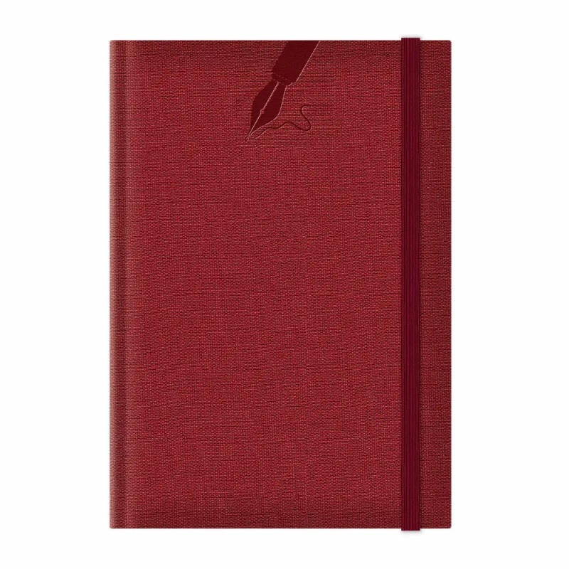 Agenda A5 nedatata Colere EJ-1502, 224 pagini, cu elastic, rosu inchis