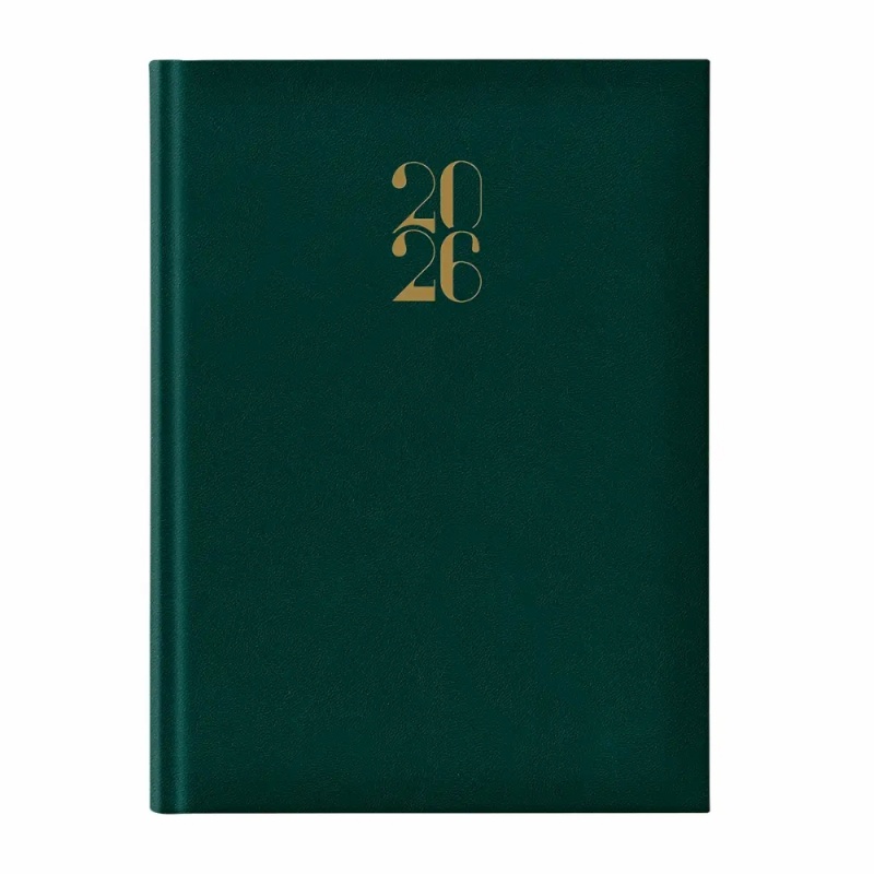 Agenda A5 datata 2026 Artilux EJ-1113, 336 pagini ivory, coperta buretata verde