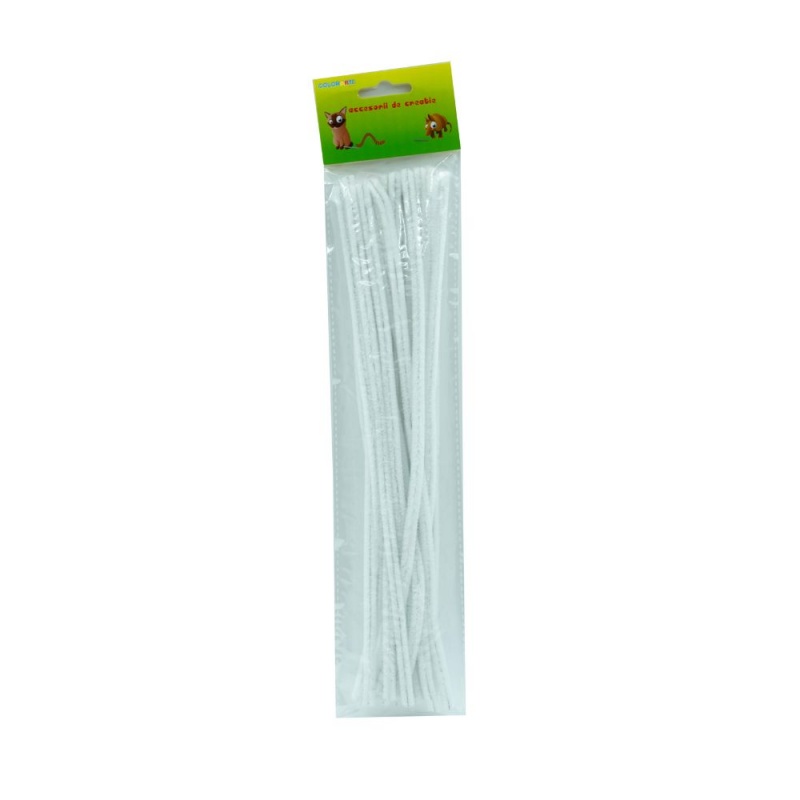 Accesorii creatie - sarma plusata, alb, set 25 buc, Colorarte