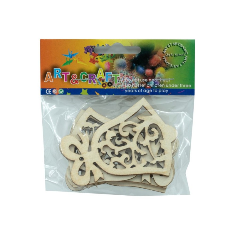 Accesorii creatie - lemn decupat - clopotel cu fundita, set 6 buc, Colorarte, FS-MF