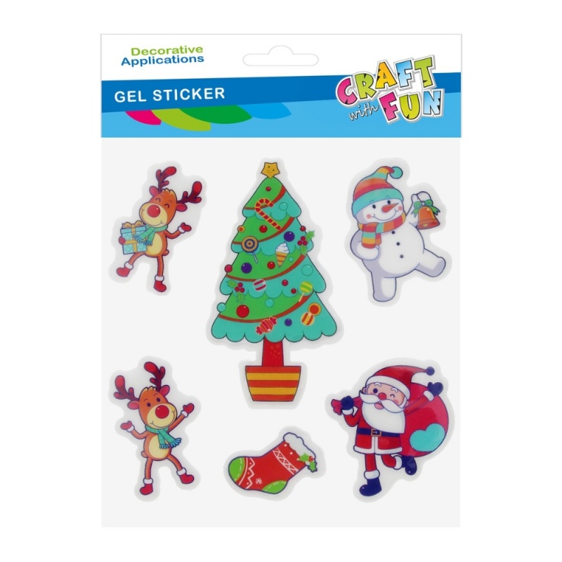 Accesorii creatie - stickere autoadezive - Craciun, 20x24 cm, set 6 buc, Craft with Fun 567248