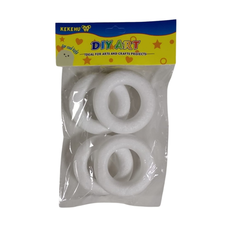 Accesorii creatie - polistiren - cerculete albe, 8cm, set 4 buc, Colorarte