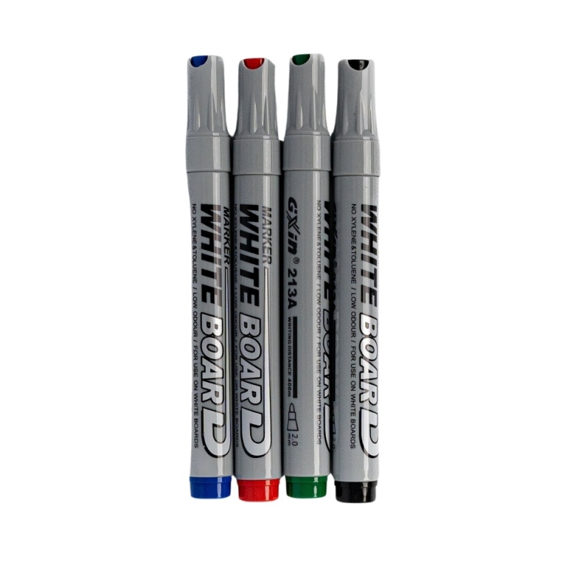 Marker tabla CNX G-213A, varf 2.0mm, set 4 culori (albastru, negru, rosu, verde)