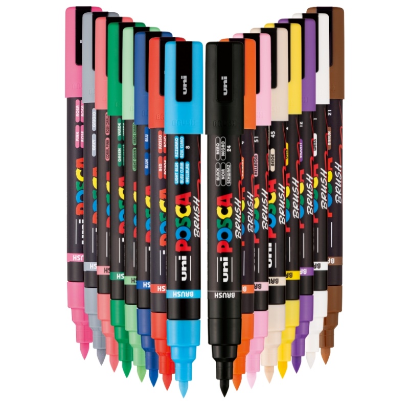 Marker UNI Posca PC-5BR, varf pensula, 1-4mm