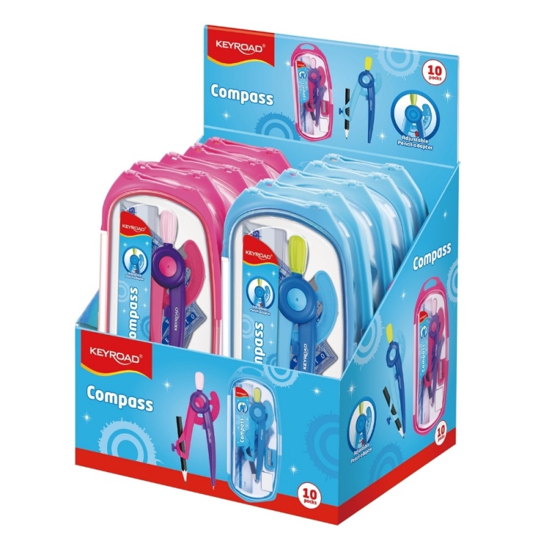 Trusa geometrie Keyroad Compax KR971488, cutie PVC
