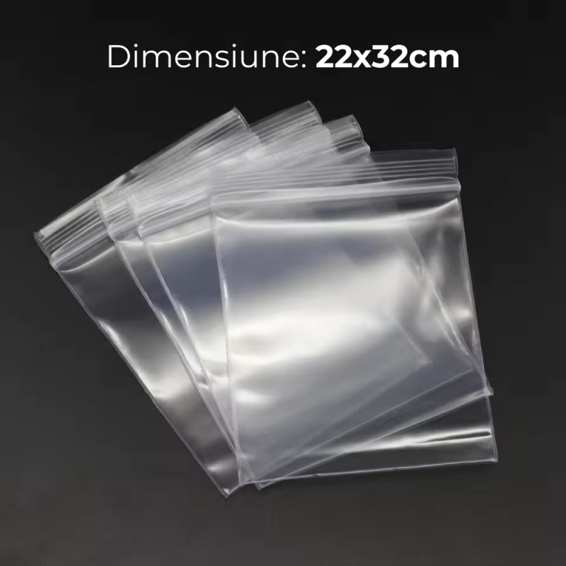 Punga ziplock OFFICE-COVER, 22x32cm, 10 microni, plastic transparent, set 100 buc