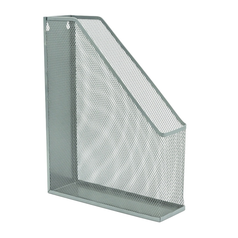 Suport documente Office Cover, 7.5cm, vertical, plasa metalica, argintiu