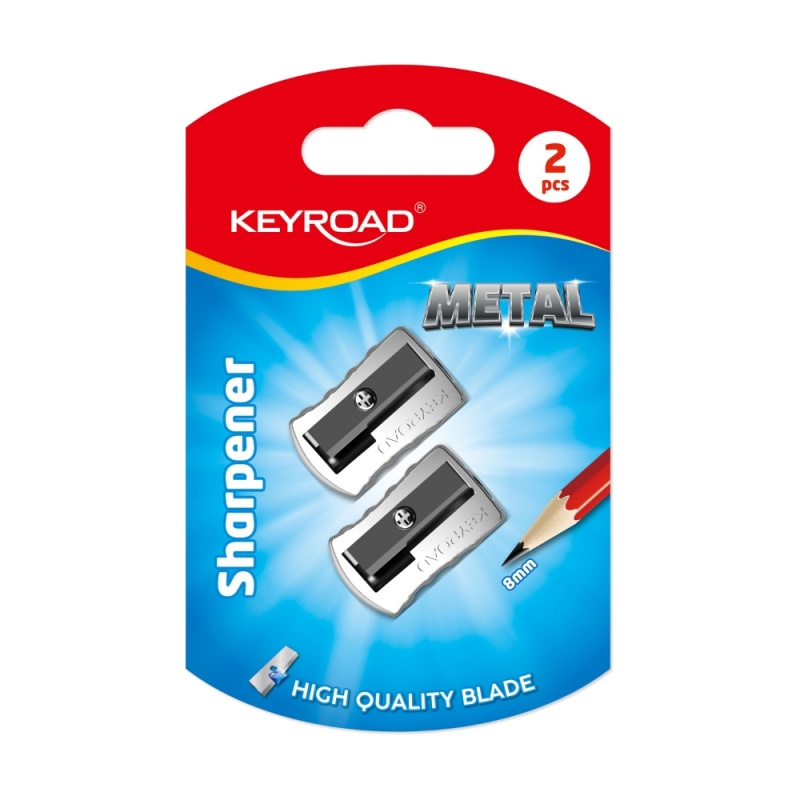 Ascutitoare simpla Keyroad KR971681, 1 orificiu, metal, blister 2 buc