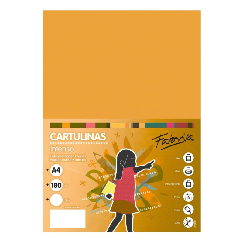 Carton colorat A4 Fabrisa 17090, 180g/mp, auriu intens, top 50 coli