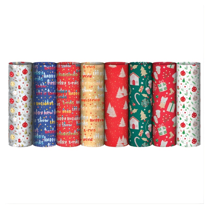 Hartie ambalat cadou Sadoch, rola 70x200cm, Fantasia EC3J102N, motive craciun diverse modele