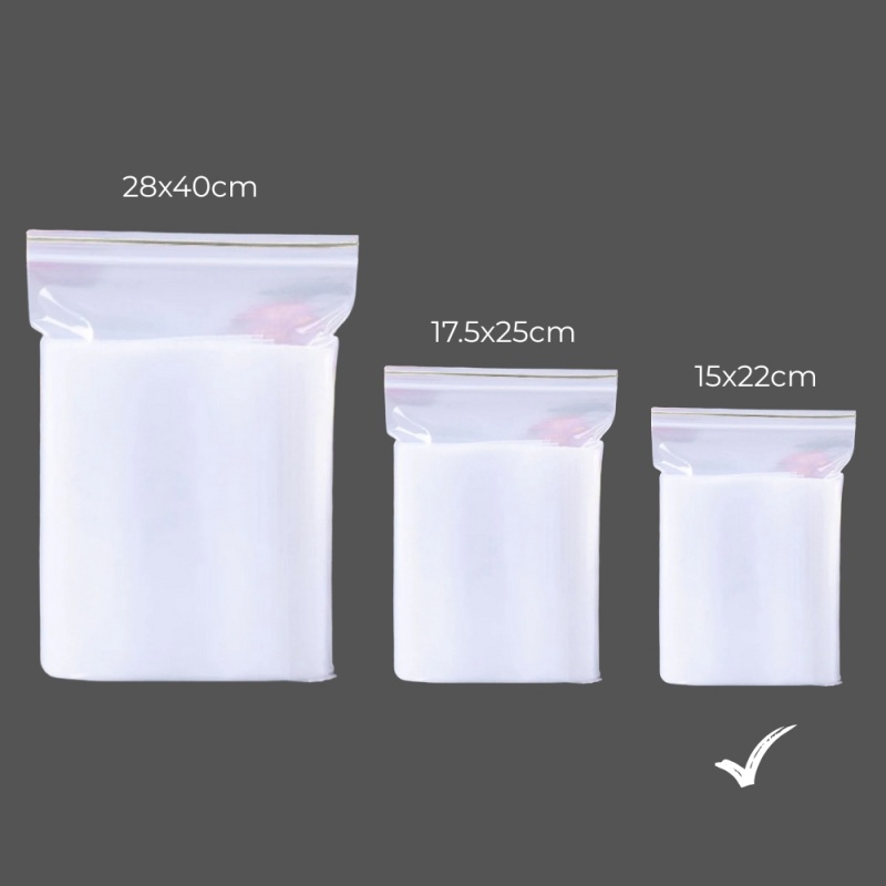Punga zip OFFICE-COVER, 15x22cm, plastic transparent, set 100 buc
