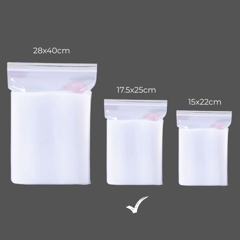 Punga zip OFFICE-COVER, 17.5x25cm, 10 microni, plastic transparent, set 100 buc