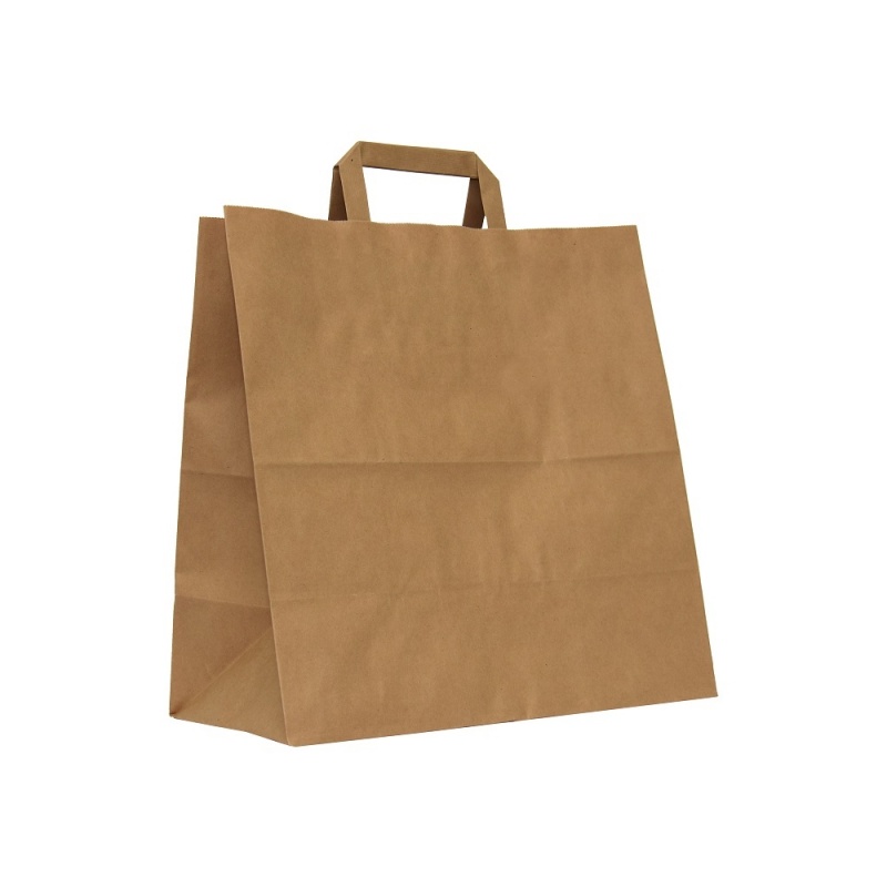 Punga hartie reciclata Colorarte 91173, 22x10x28cm, 70g/mp, maro, manere din banda hartie, pentru catering