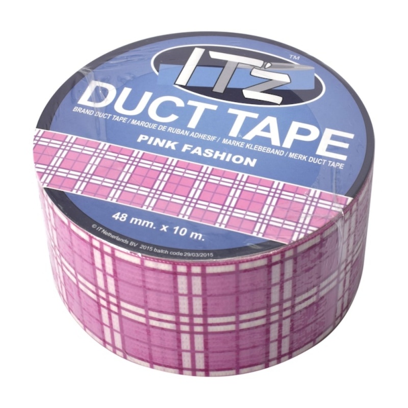 Banda adeziva decorativa, 48mm x 10m,  ITZ DucTape 04, Pink Fashion 02049
