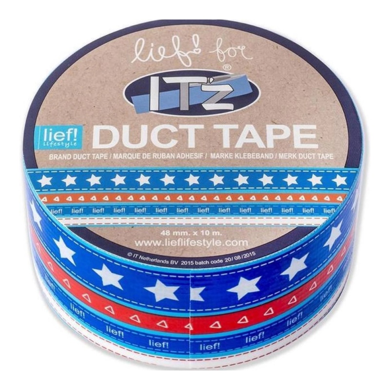 Banda adeziva decorativa, 48mm x 10m, ITZ DucTape 45, Stelute Lief 02452
