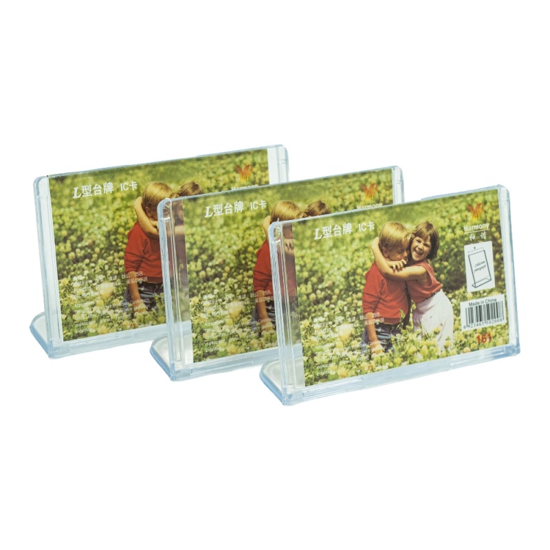 Suport carti de vizita / preturi / card masa CNX 161, plastic transparent, 90x60mm landscape