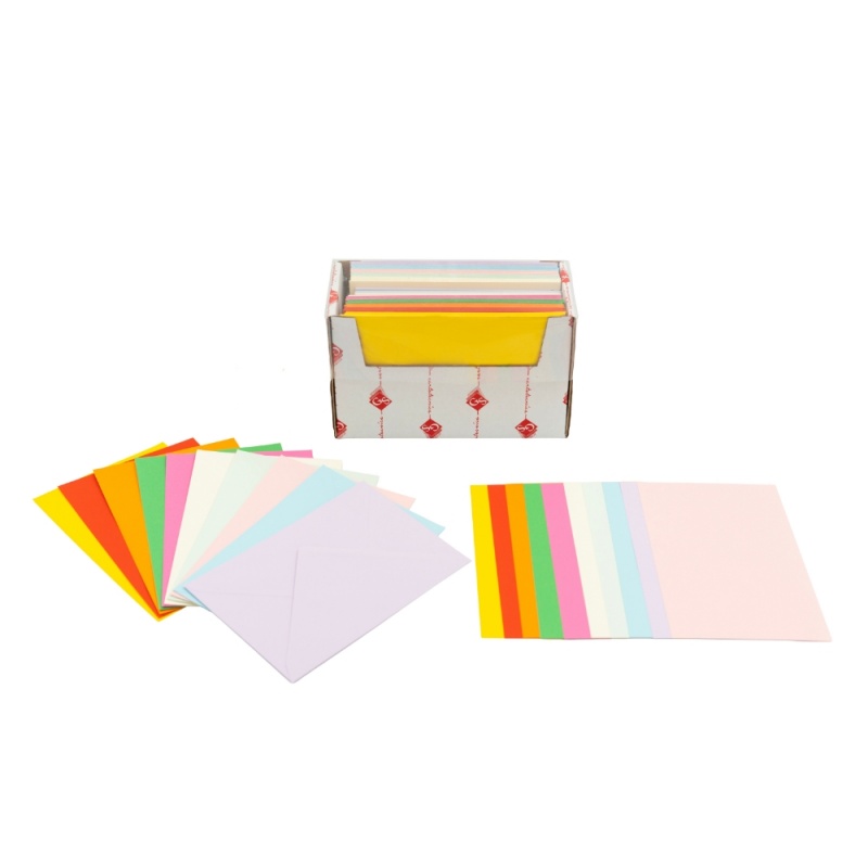 Plic + card Colorarte Fantasia, 5 culori intense si 5 culori pastel, 120x180mm, set 100 buc