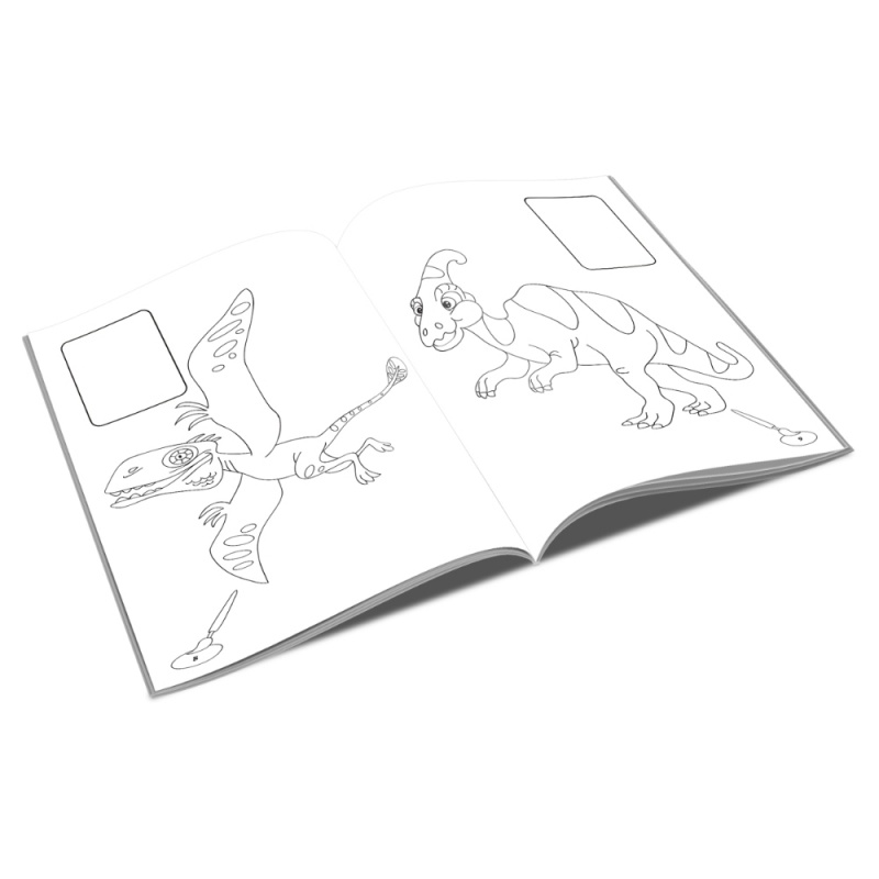 Carte de colorat A4, Lipim si Coloram - Dinozauri, Unicart