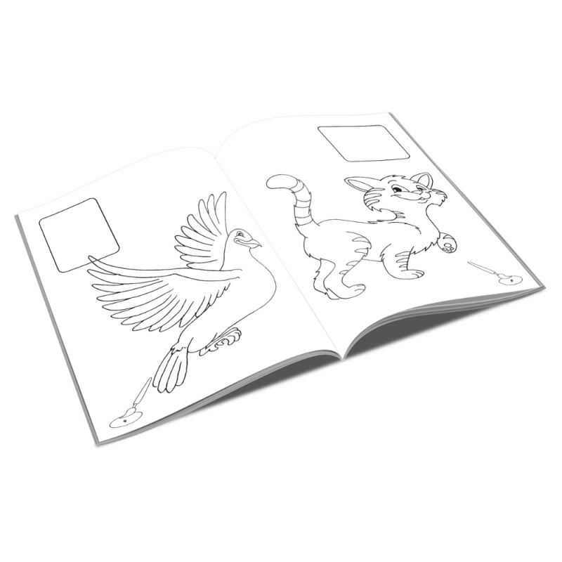 Carte de colorat A4, Lipim si Coloram - La ferma, Unicart