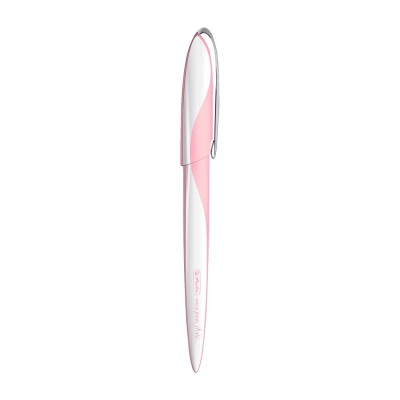 Stilou Herlitz My Pen 11360260, alimentare rezerve, corp plastic roz, pentru caligrafie cu 3 penite (0.9/1.4/1.9) + 3 rezerve