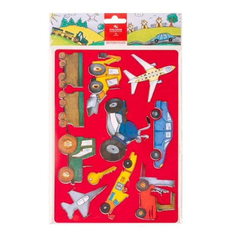 Sablon Koh-i-noor Motoare K982 009, plastic, 31x20cm, 8 modele diverse