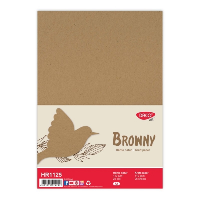 Carton colorat A4 DC HR1125, 110g/mp, natur, top 25 coli