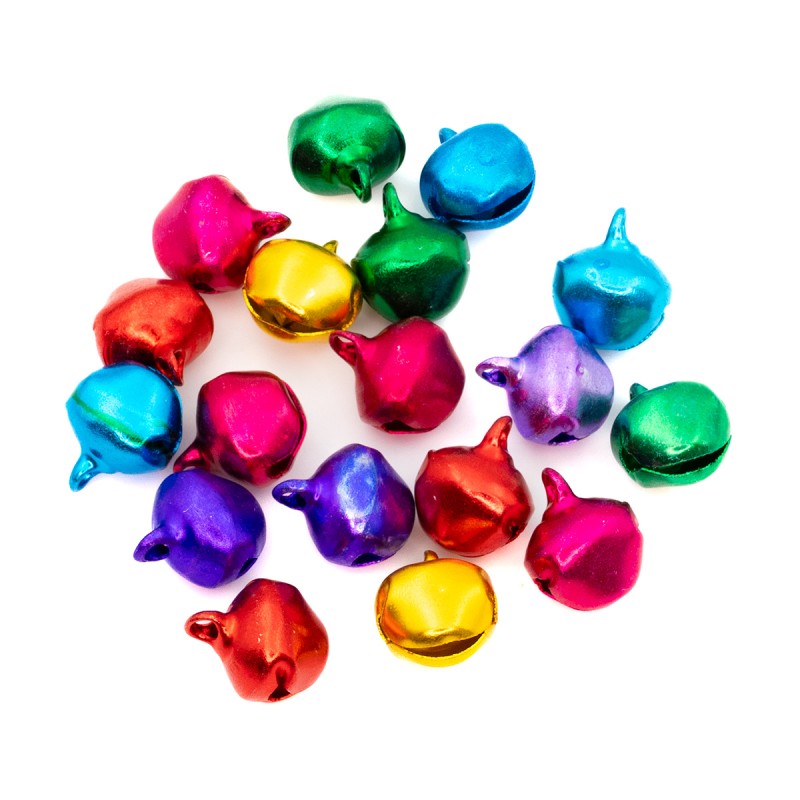 Accesorii creatie - clopotei rotunzi metal, diverse culori, 12mm, VRAC, set 2000 buc, Colorarte