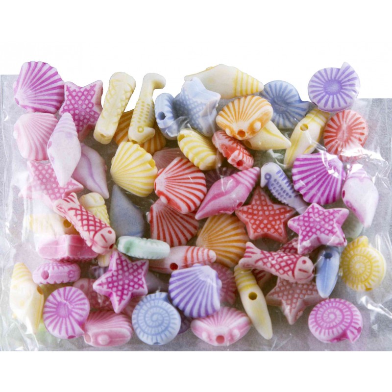 Accesorii creatie - margele fructe de mare plastic, VRAC, set 2000 buc, Colorarte