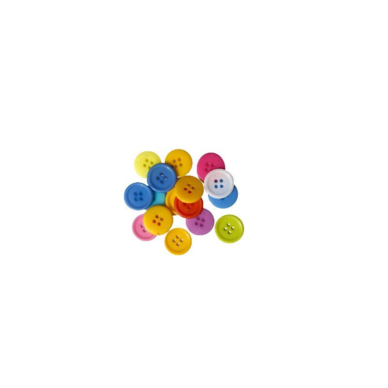 Accesorii creatie - nasturi mari plastic, diverse culori, 20mm, VRAC, set 1000 buc, Colorarte
