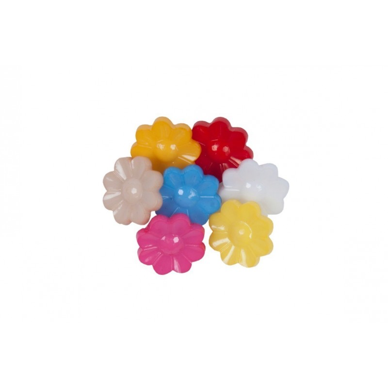 Accesorii creatie - nasturi floare plastic, diverse culori, 15mm, VRAC, set 1000 buc, Colorarte