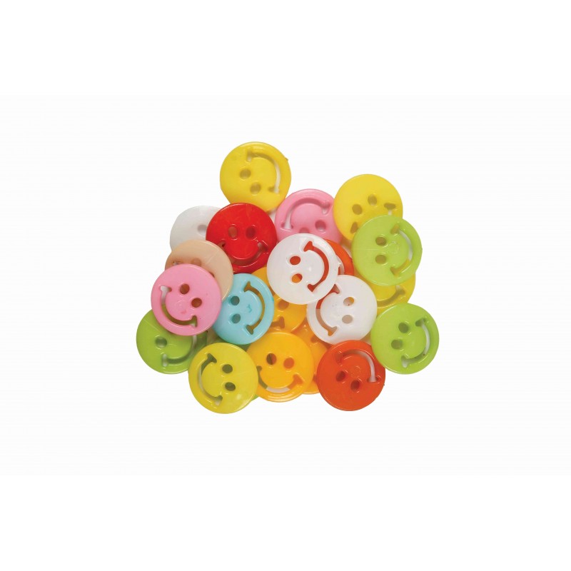 Accesorii creatie - nasturi zambareti plastic, 15mm, VRAC, set 1000 buc, Colorarte