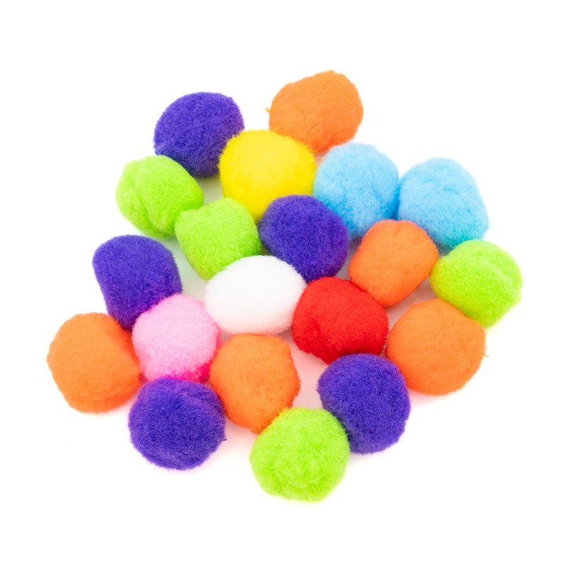 Accesorii creatie - Pom Pom textil, diverse culori, 10mm, VRAC, set 2000 buc, Colorarte