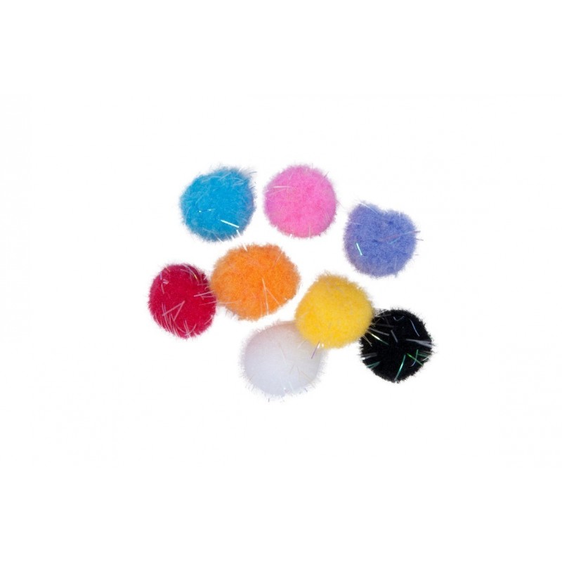 Accesorii creatie - Pom Pom textil, diverse culori, 20mm, VRAC, set 500 buc, Colorarte