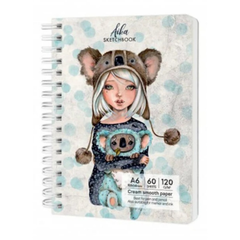 Blocnotes A6 Drasca, 60 file, 120g, velin, cu spira, 10.5x14.8cm, aika 900900165