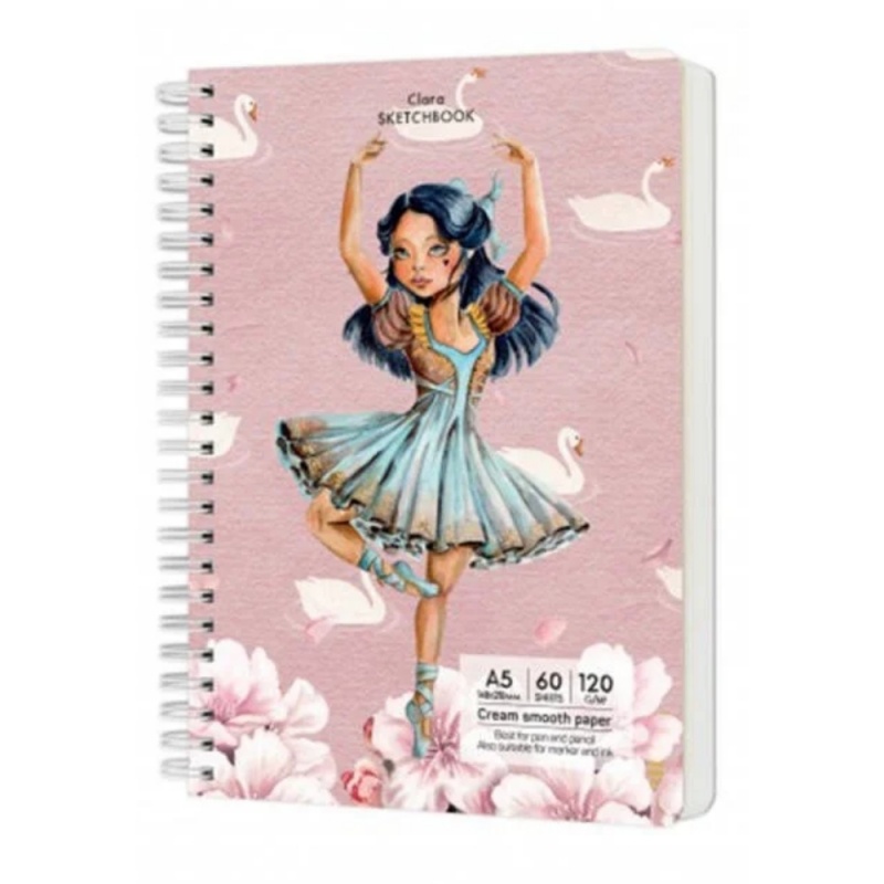Blocnotes A6 Drasca, 60 file, 120g, velin, cu spira, 10.5x14.8cm, clara 900900166