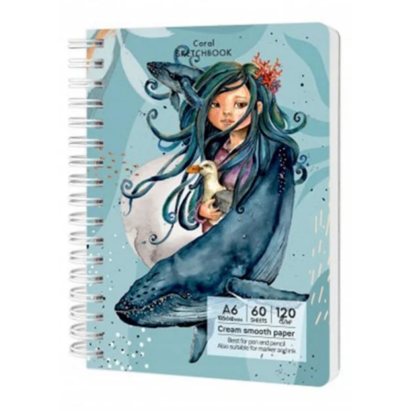 Blocnotes A6 Drasca, 60 file, 120g, velin, cu spira, 10.5x14.8cm, coral 900900167