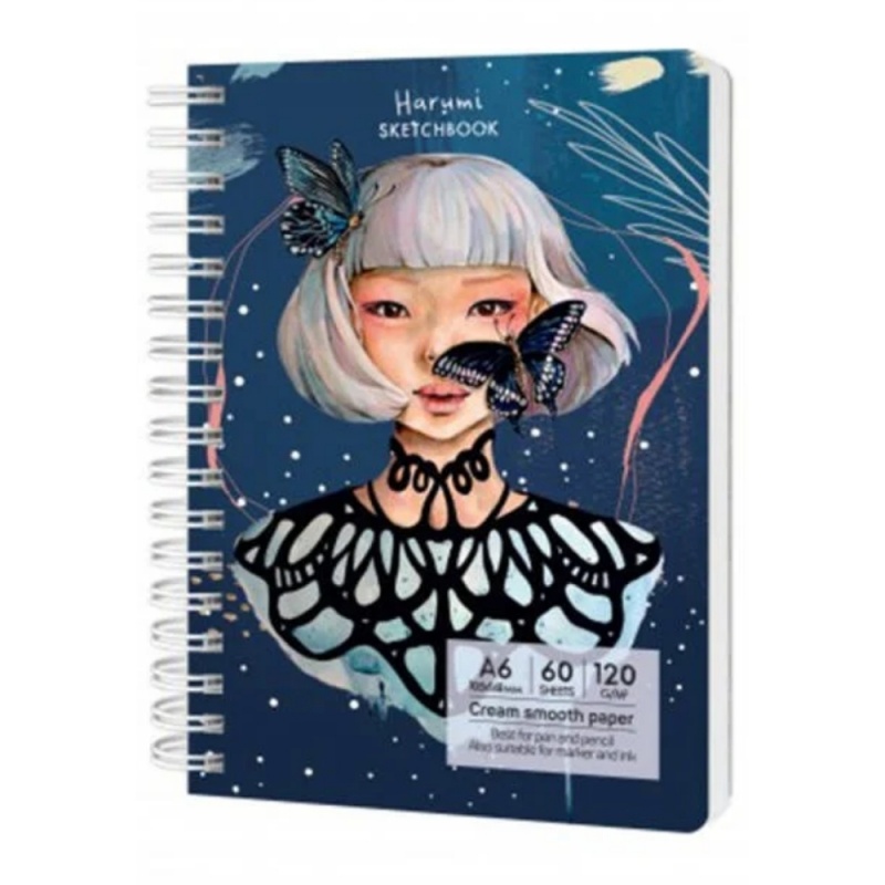 Blocnotes A6 Drasca, 60 file, 120g, velin, cu spira, 10.5x14.8cm, harumi 900900170