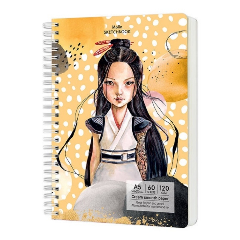 Blocnotes A6 Drasca, 60 file, 120g, velin, cu spira, 10.5x14.8cm, molin 900900169
