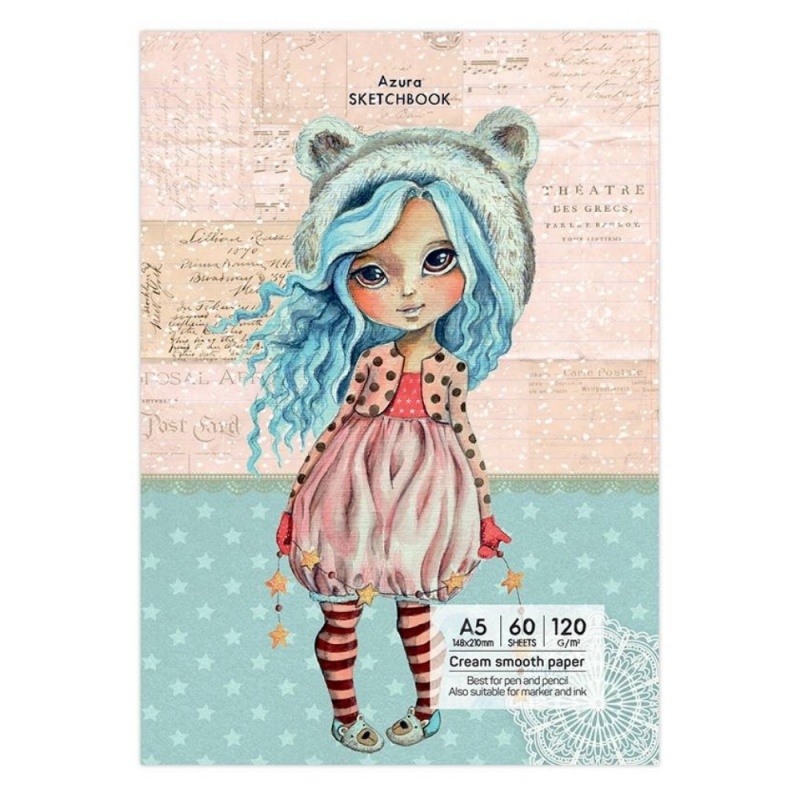 Blocnotes A5 Drasca, 60 file, 120g, lipit, 14.8x21cm, azura 900900231