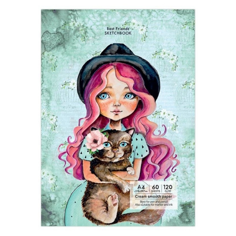 Blocnotes A5 Drasca, 60 file, 120g, lipit, 14.8x21cm, best friends 900900232