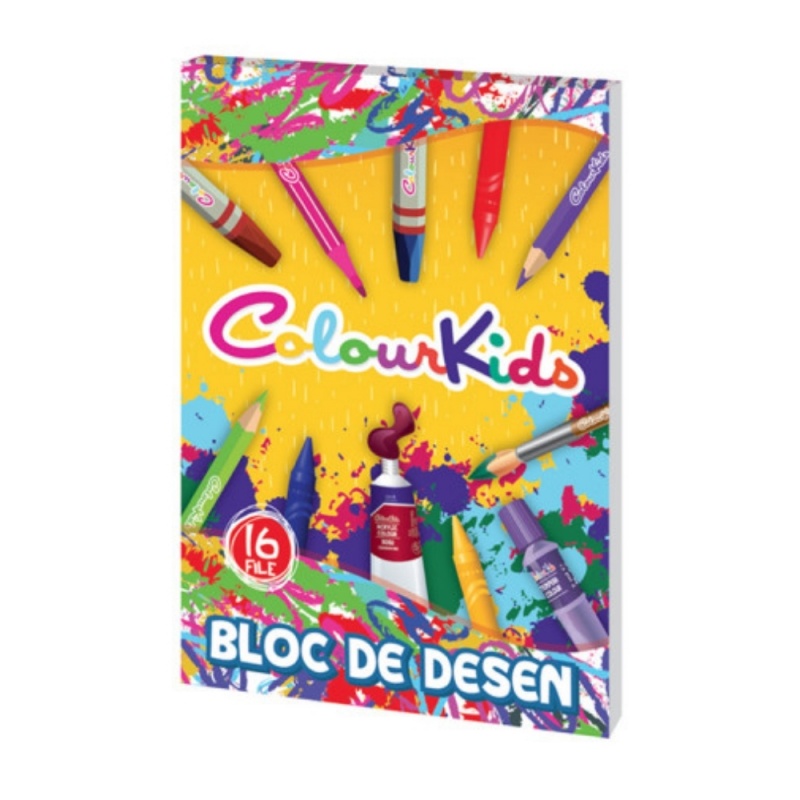 Bloc de desen A4 Pigna Color Kids, BD-A4161CK, 16 file, 110g/mp